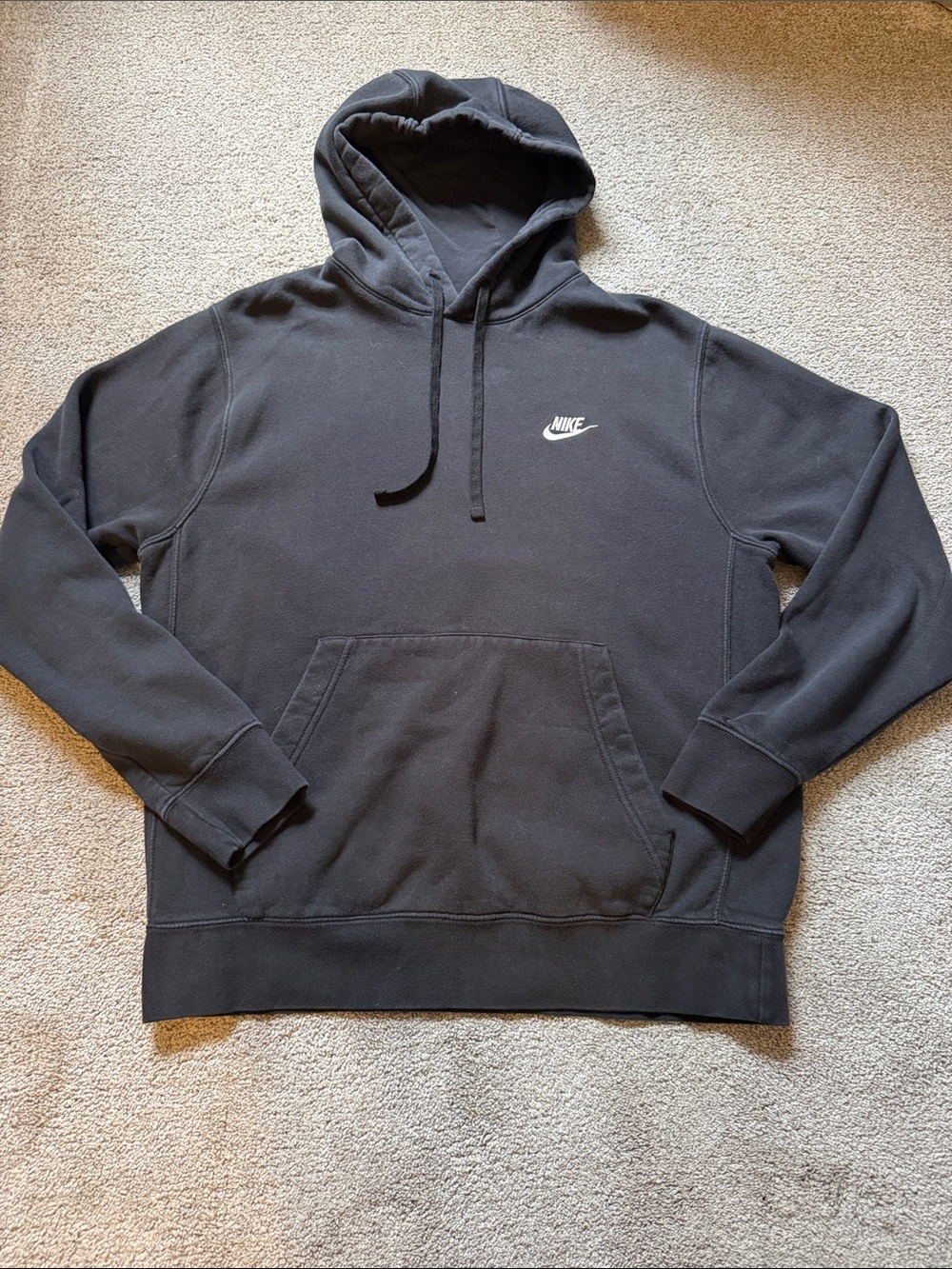 Nike Black Pullover Hoodie with White Swoosh